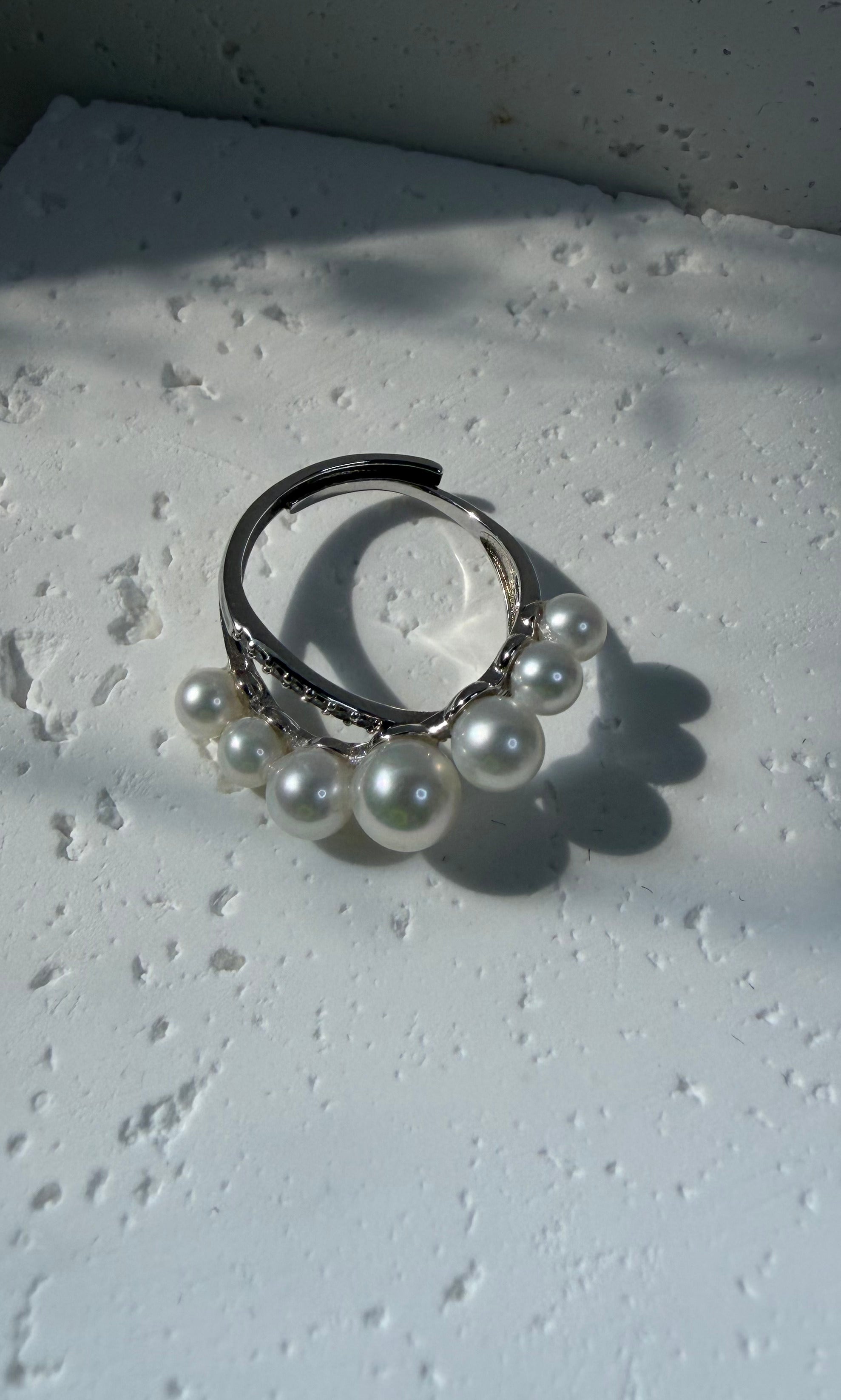 Freshwater multi-pearl cluster ring-04