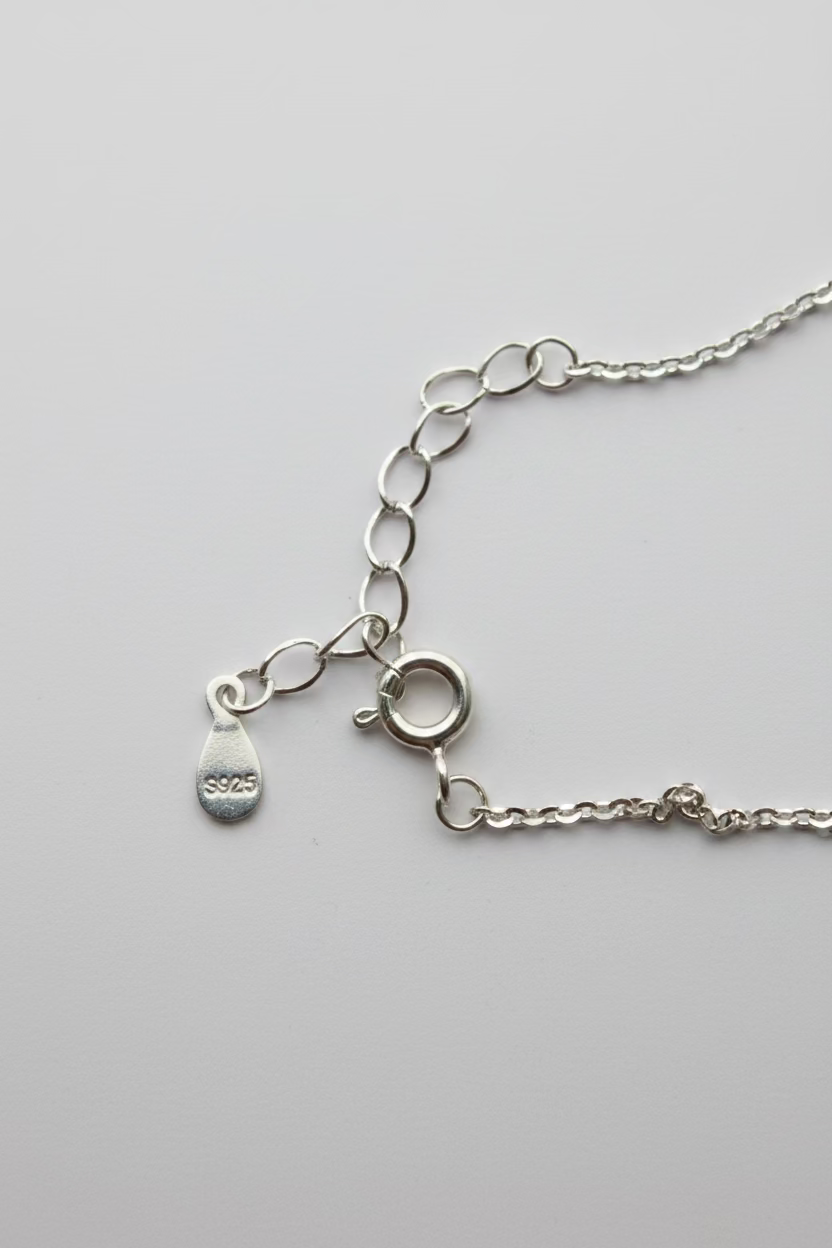 16cm rose gold plated 925 sterling silver chain on smile bracelet