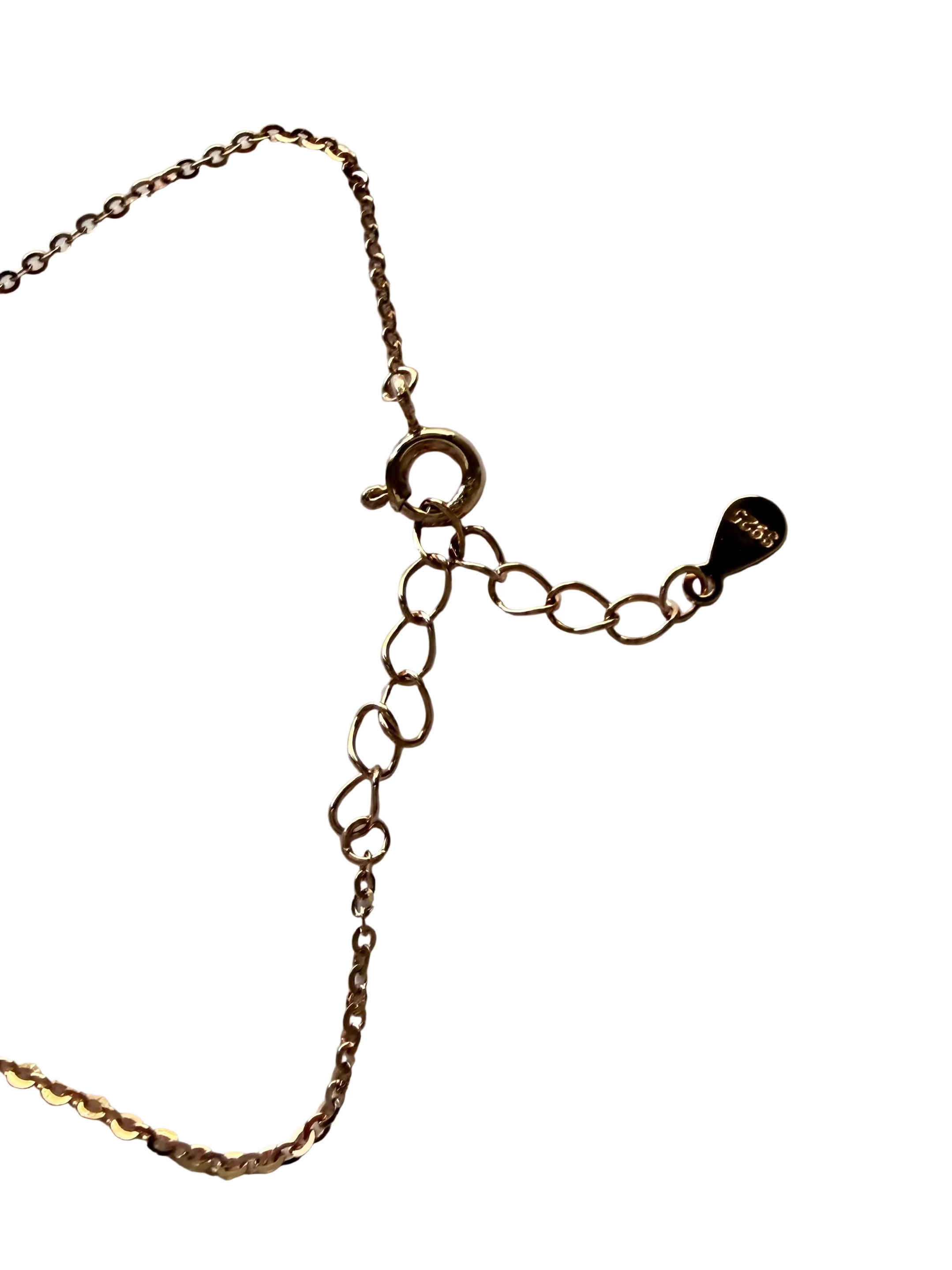 20cm rose gold plated 925 sterling silver chain on floral bracelet