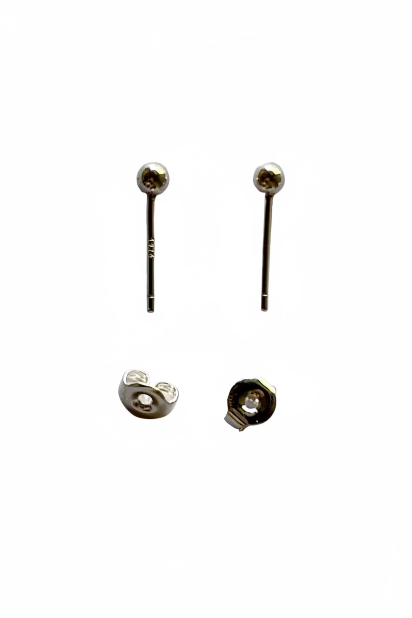 2cm sterling silver post with butterfly back earring closure_roundbead