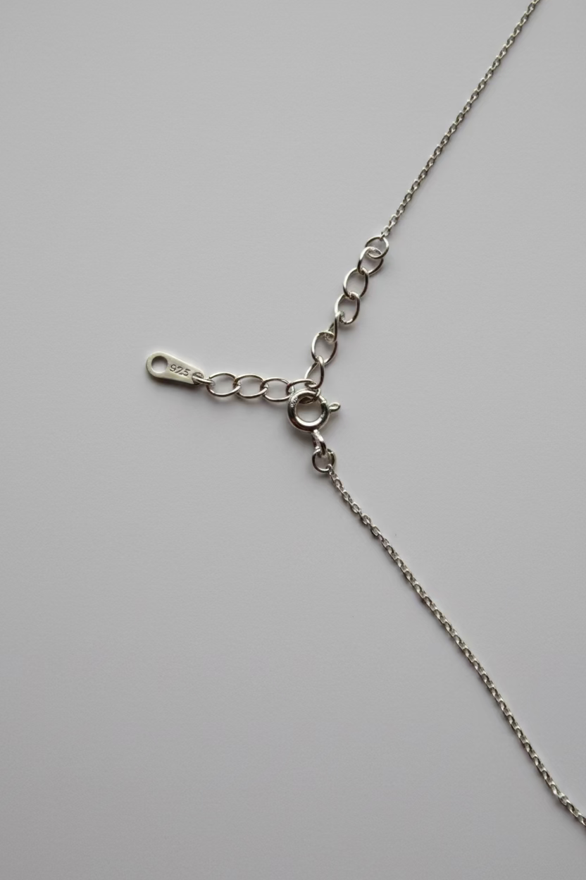 40cm 925 sterling silver chain on 3 stone bar necklace classic length