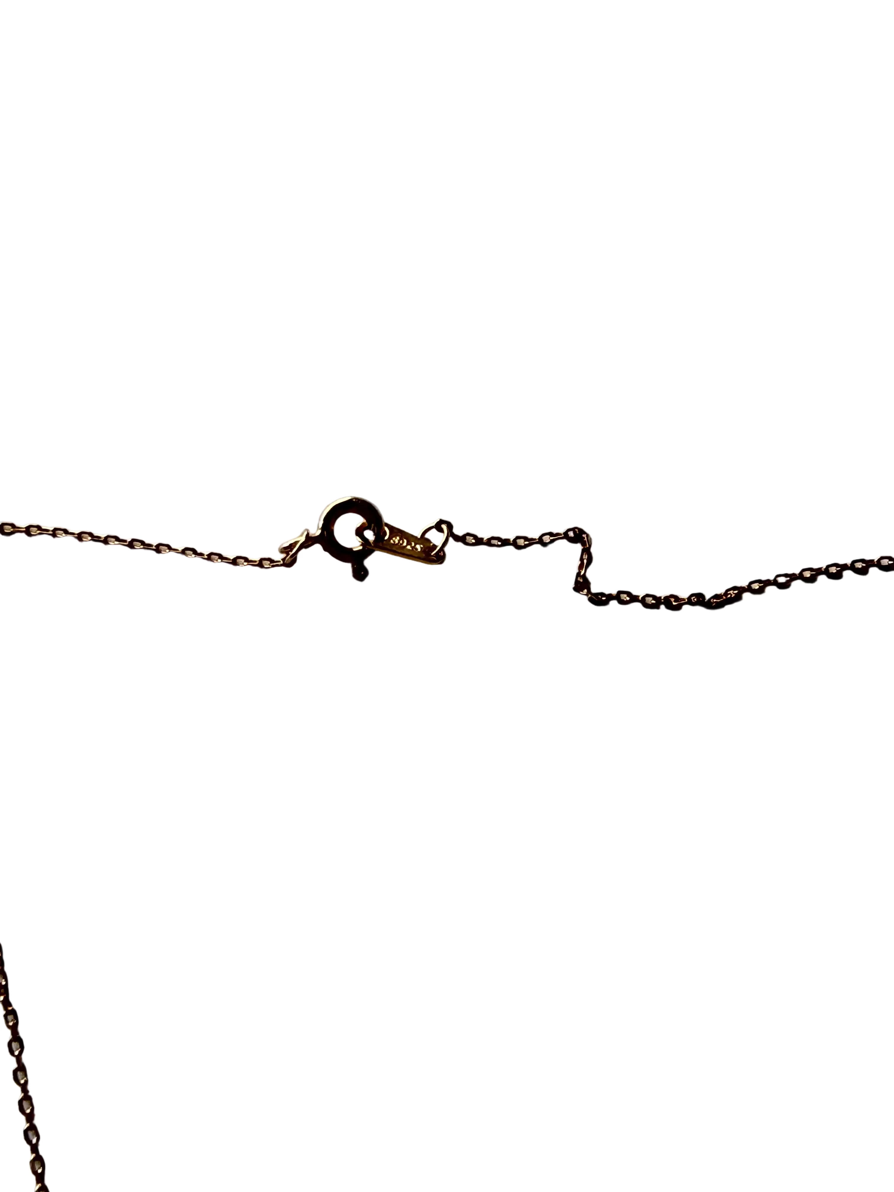 40cm rose gold plated 925 sterling silver chain on clover necklace