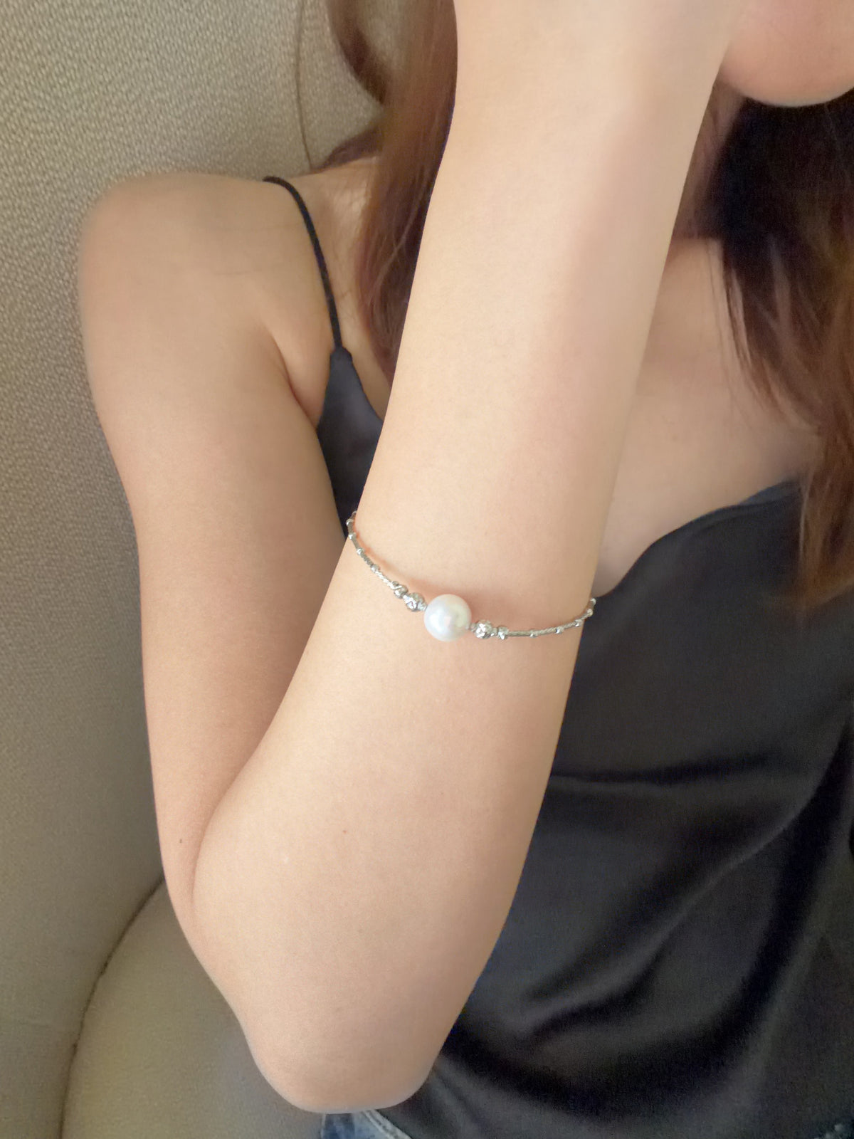 9-10mm Passepartout  single bead charm bracelet_model_01