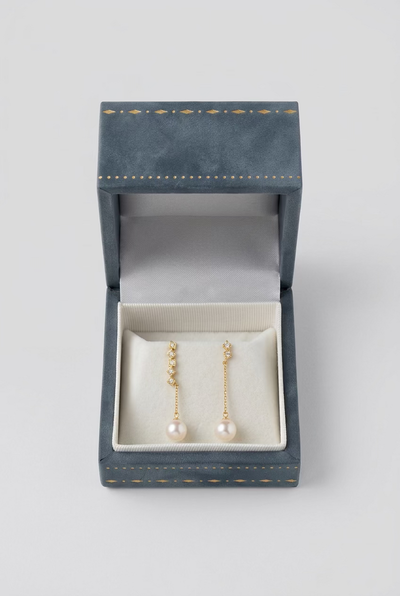 Pearl Asymmetrical Earrings 6.5-7mm{Pre-order}