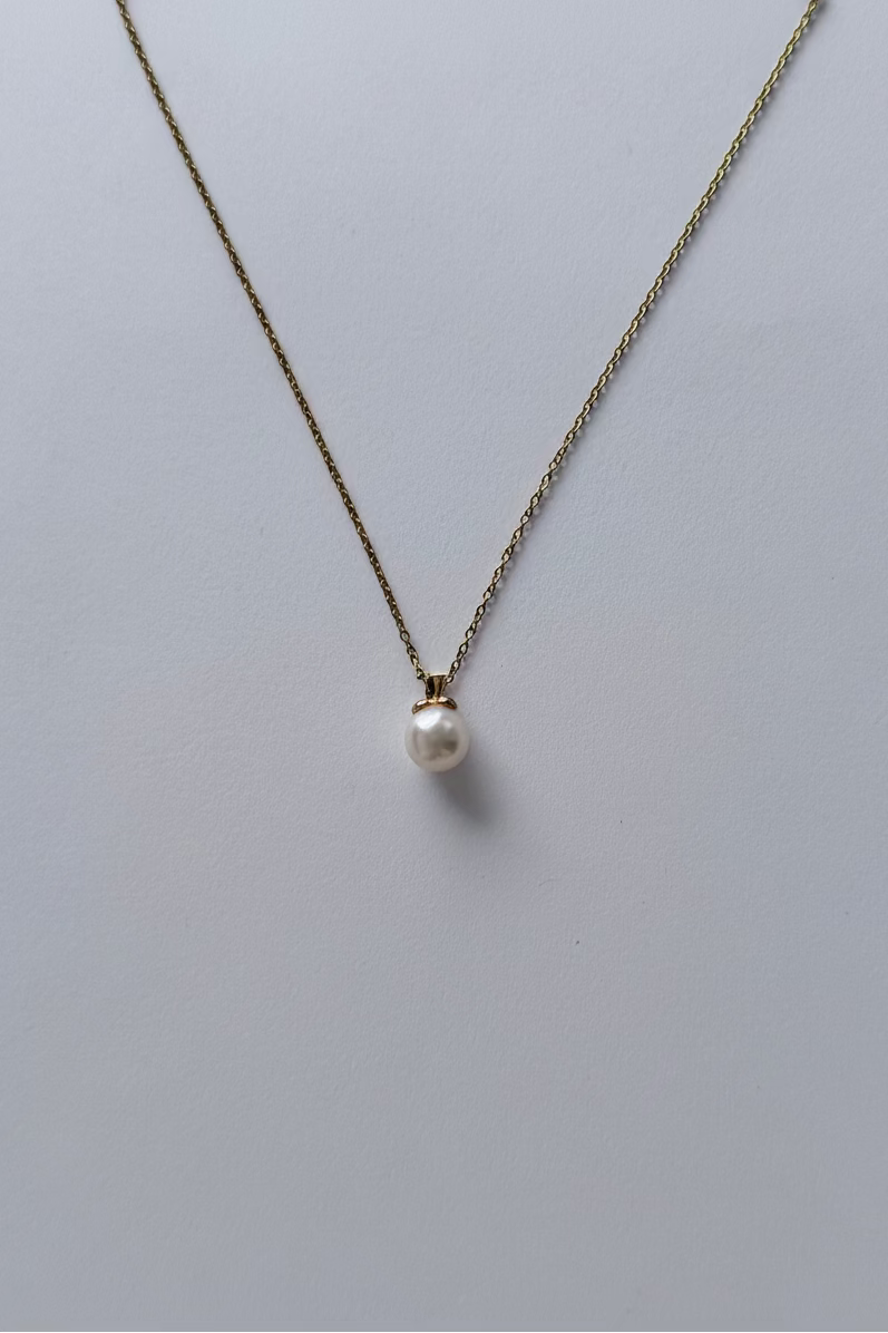 Akoya pearl necklace 8-9mm saltwater cultured pearl 925 sterling silver classic solitaire pendant Vera Muse
