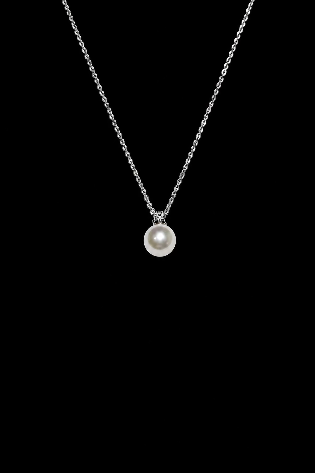 Diana style pearl pendant 10mm natural freshwater round pearl 925 sterling silver classic solitaire necklace_mainphoto_01