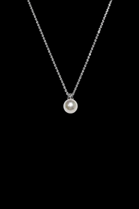 Diana style pearl pendant 10mm natural freshwater round pearl 925 sterling silver classic solitaire necklace_mainphoto_01