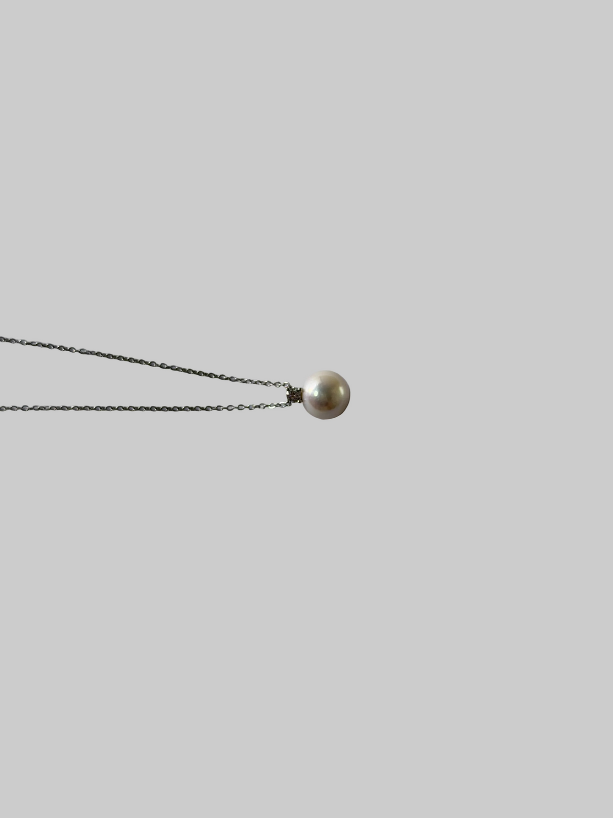 Diana style pearl pendant 10mm natural freshwater round pearl 925 sterling silver classic solitaire necklace_side