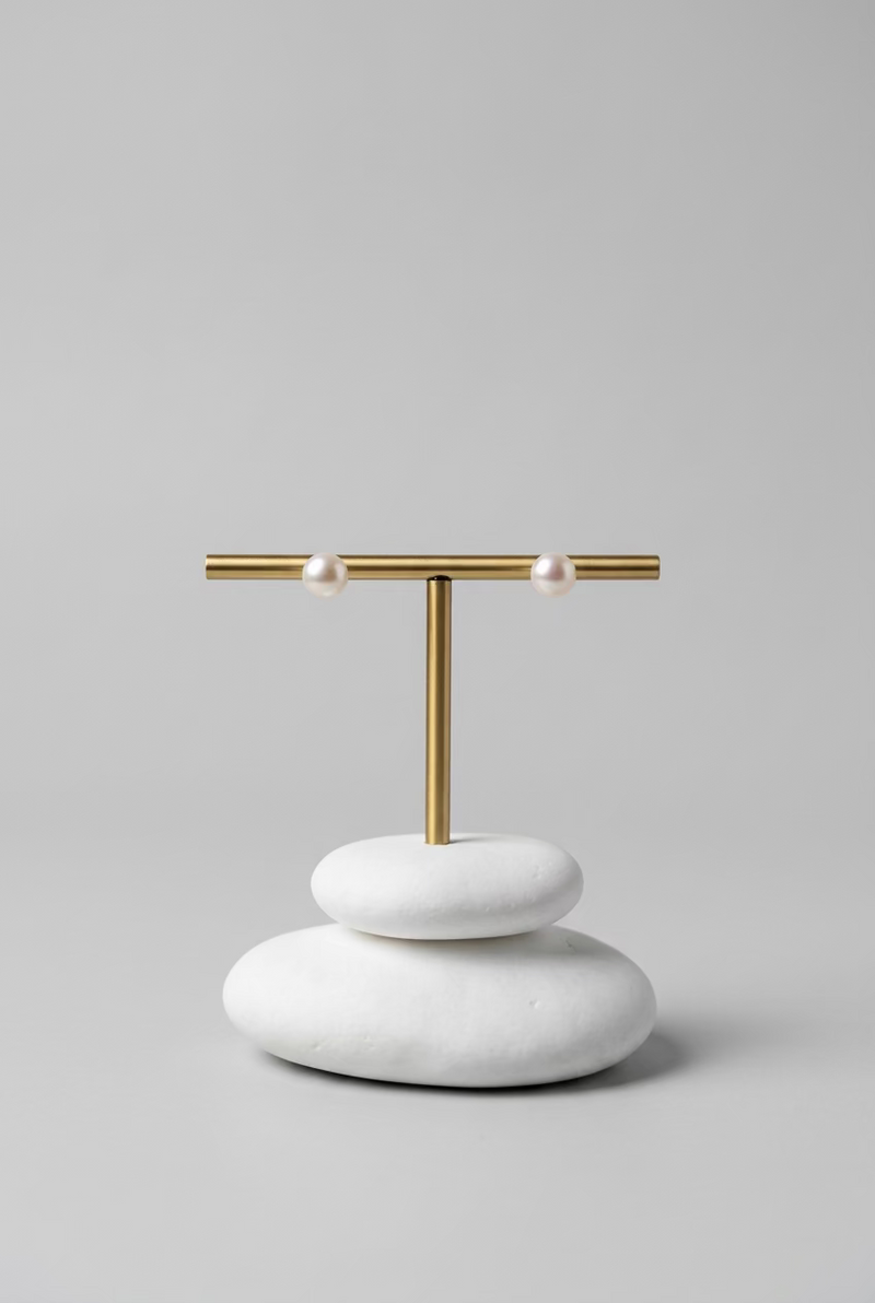 【The Aura Petite】Gem-Quality 7-8mm Akoya-Luster Classic Pearl Minimalist Stud Earrings