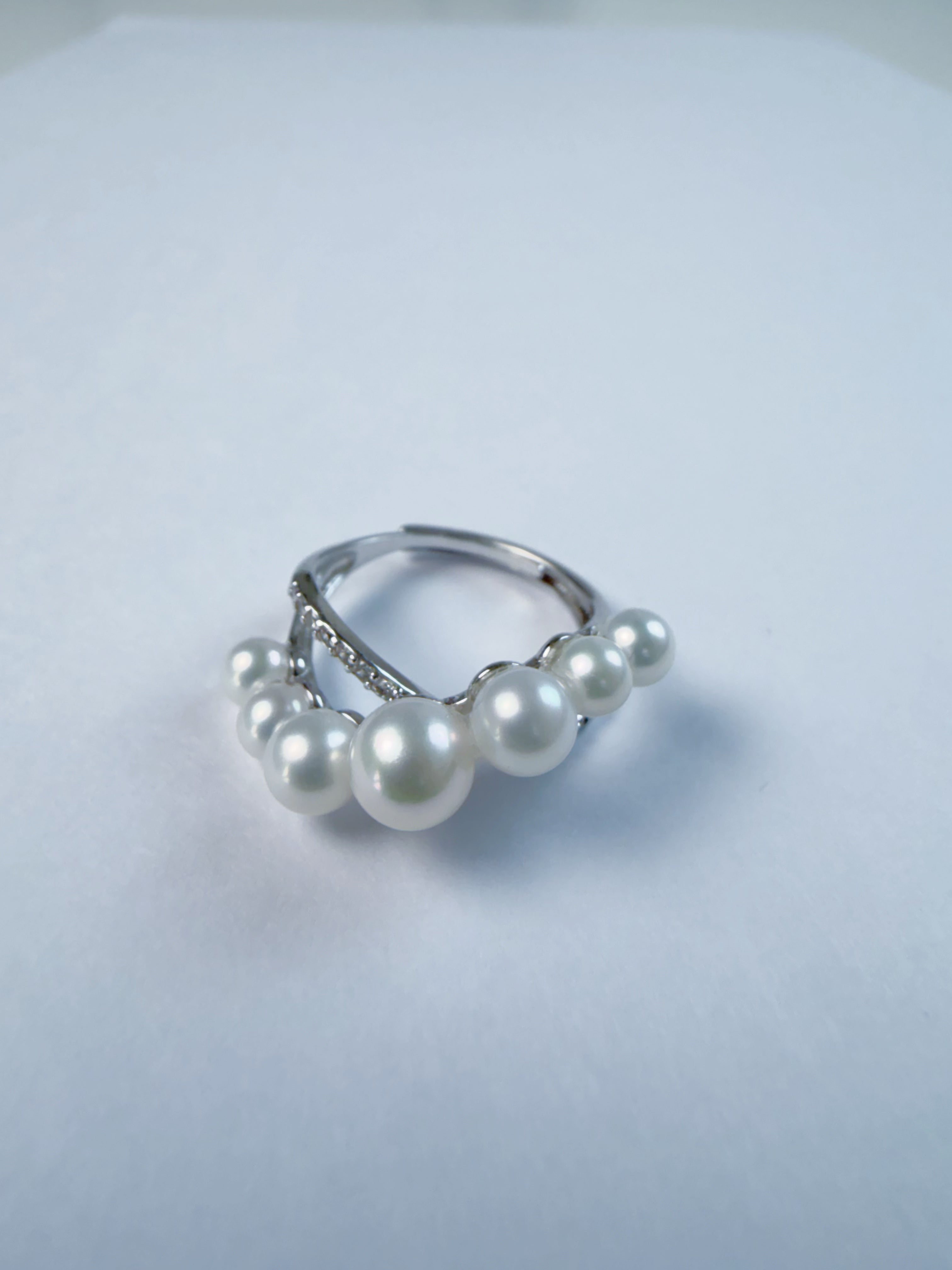 Freshwater multi-pearl cluster ring-01