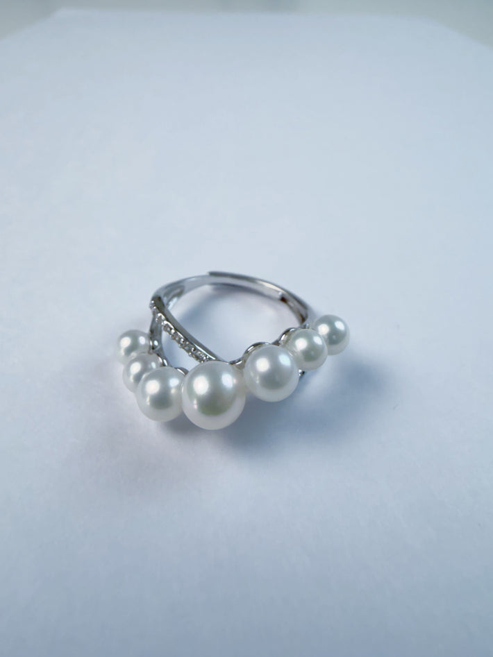 Freshwater multi-pearl cluster ring-01