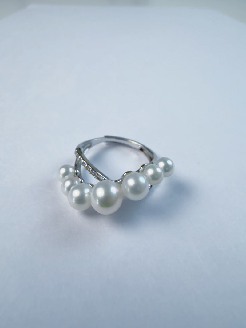 Freshwater multi-pearl cluster ring-01