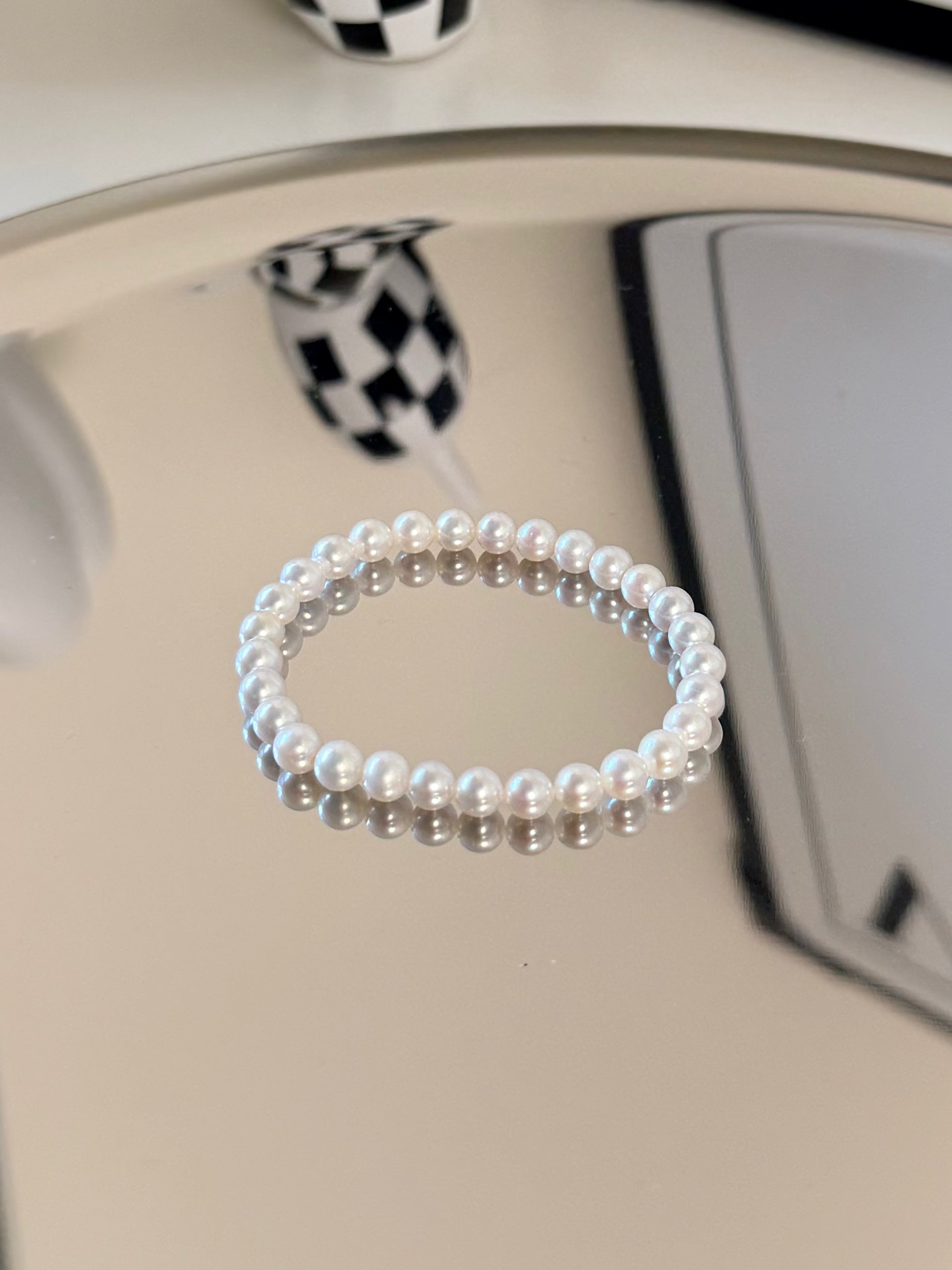 Full strand pearl bracelet 5-6mm natural freshwater AK round pearls 925 sterling silver clasp classic jewelry_ins