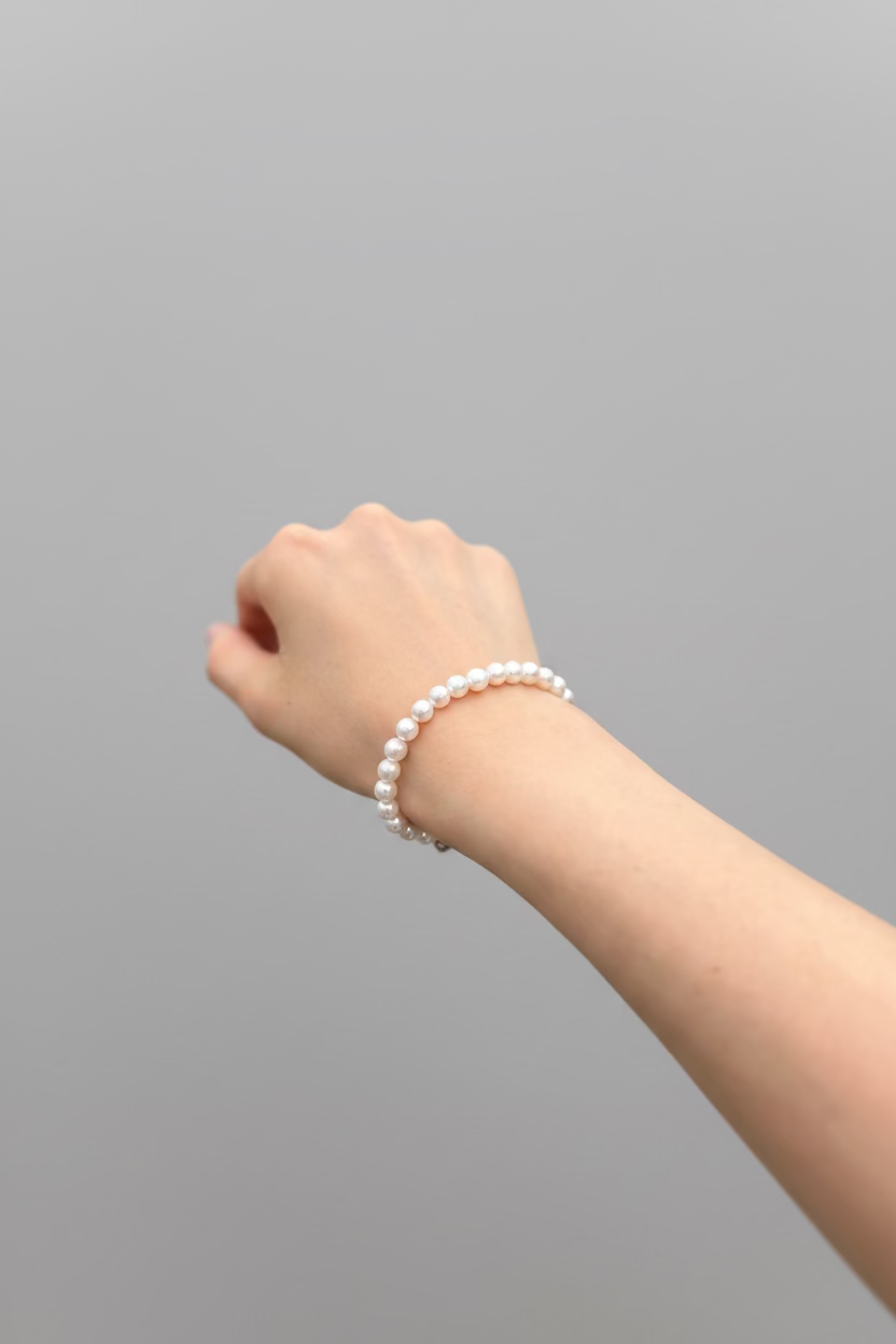 Full strand pearl bracelet 5-6mm natural freshwater AK round pearls 925 sterling silver clasp classic jewelry_model