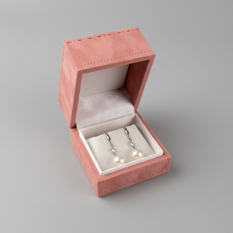 【The Stiletto】High-Heel Diamond Accented Pearl Hook Drop Earrings in S925 Silver