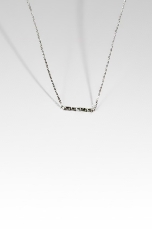 Korean 3 stone bar necklace 925 sterling silver 40cm chain pendant 2cm minimalist jewelry Vera Muse