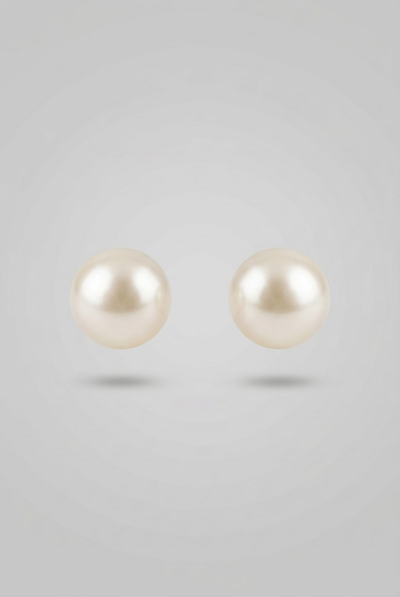 【The Sovereign】Gem-Quality 12-13mm Statement Freshwater Pearl Minimalist Stud Earrings