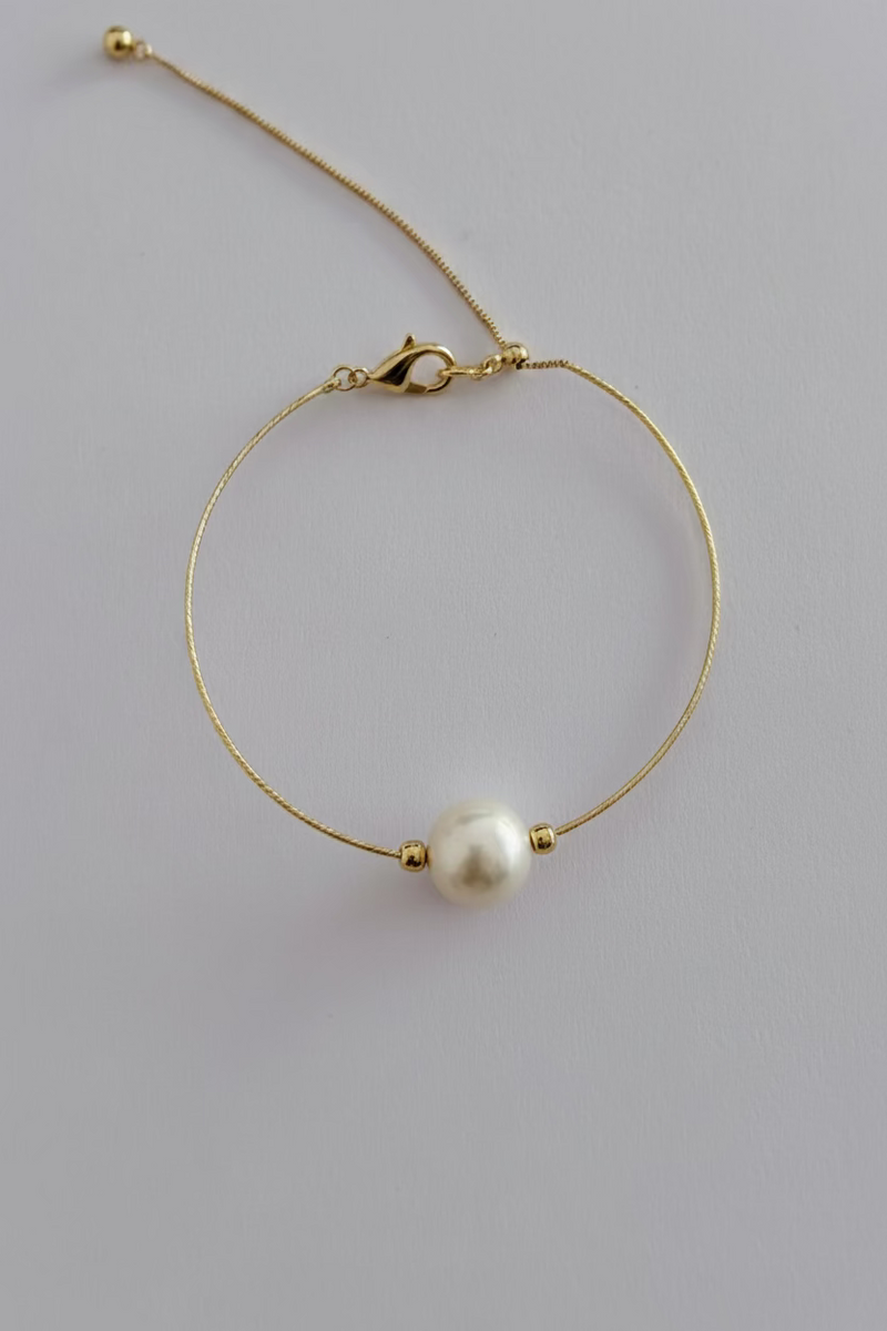 Single pearl Passepartout bracelet 10-11mm natural freshwater 925 silver gold plated chain minimalist design_02