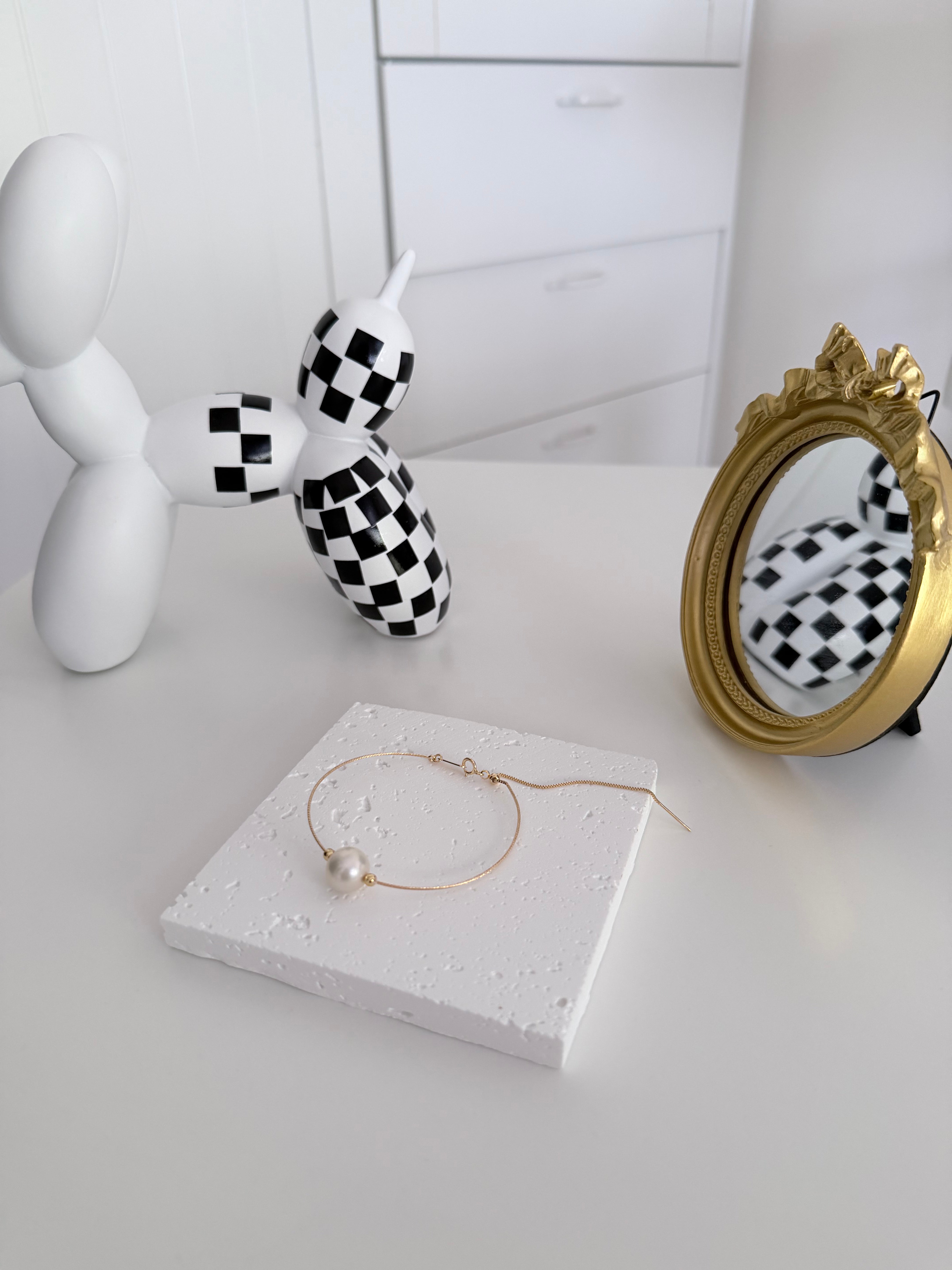 Single pearl Passepartout bracelet 10-11mm natural freshwater 925 silver gold plated chain minimalist design_ins