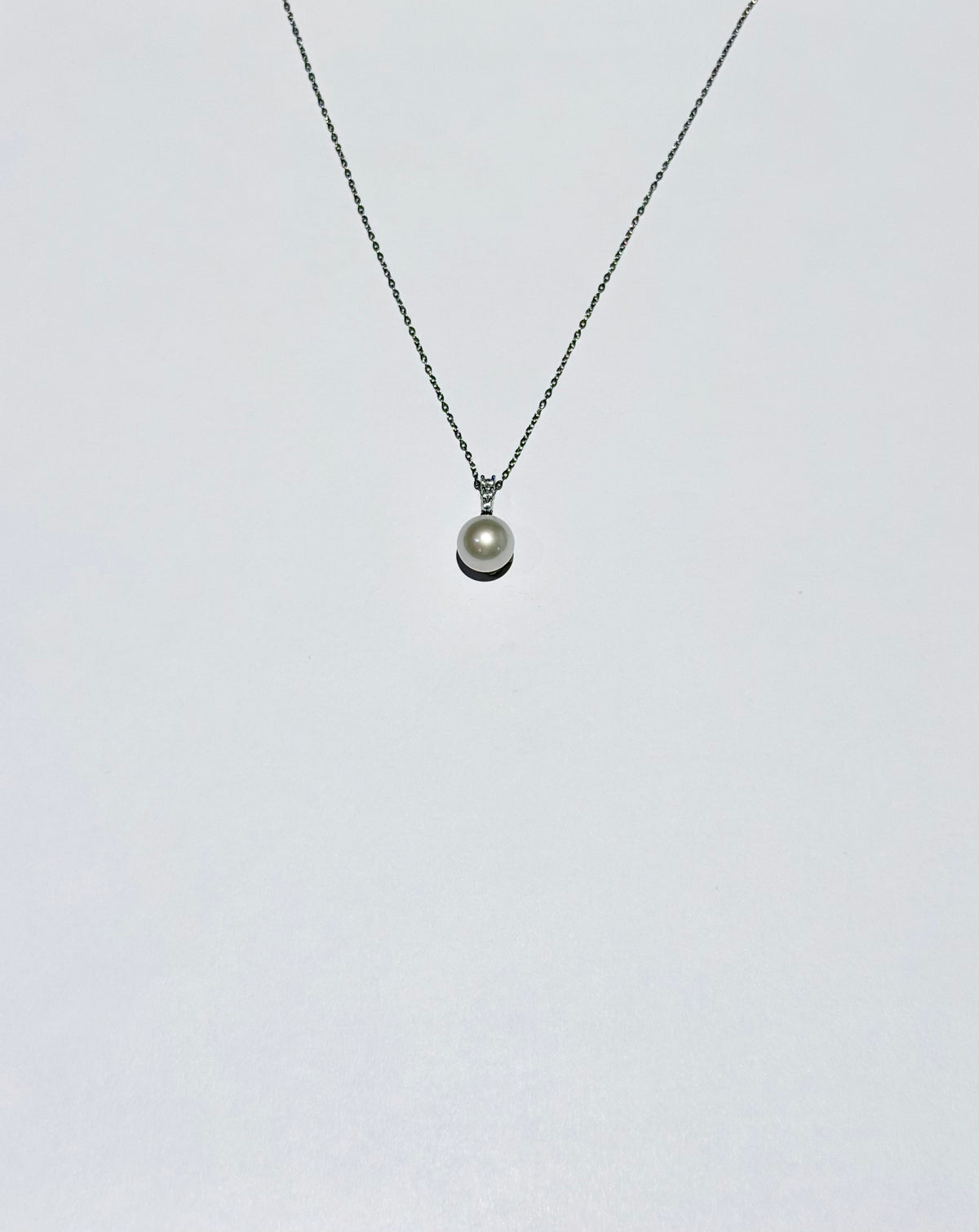 Three diamond style pearl pendant 10mm natural freshwater pearl 925 sterling silver with cz accents classic necklace_主圖