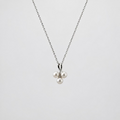 Three leaf clover pearl pendant with 3 Akoya saltwater pearls 4.5mm 925 sterling silver lucky necklace Vera Muse