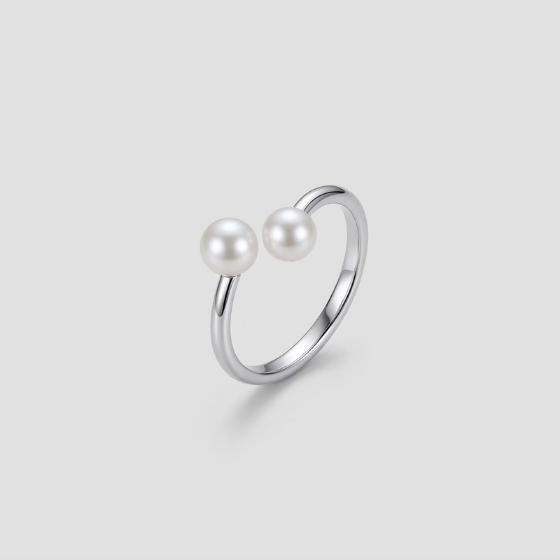 Two-Pearls Pearl Ring 8-9mm