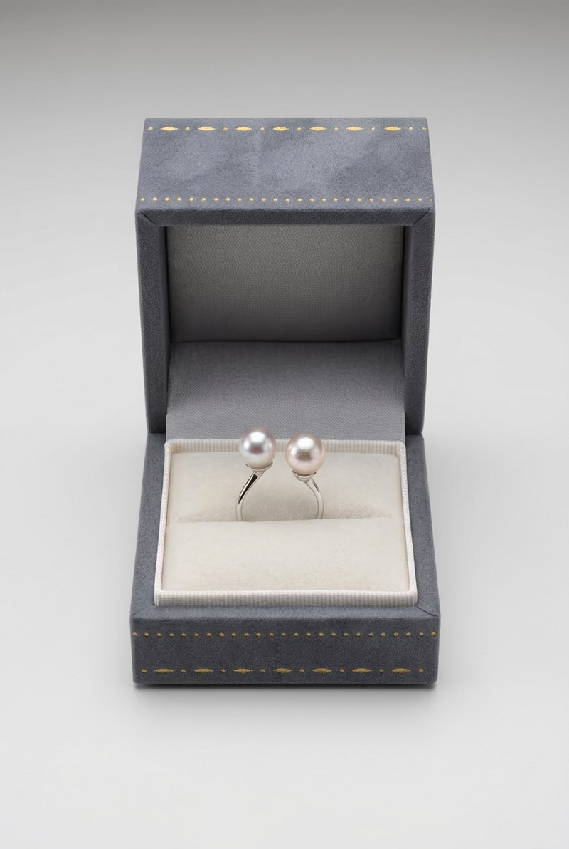 Two-Pearls Pearl Ring 8-9mm