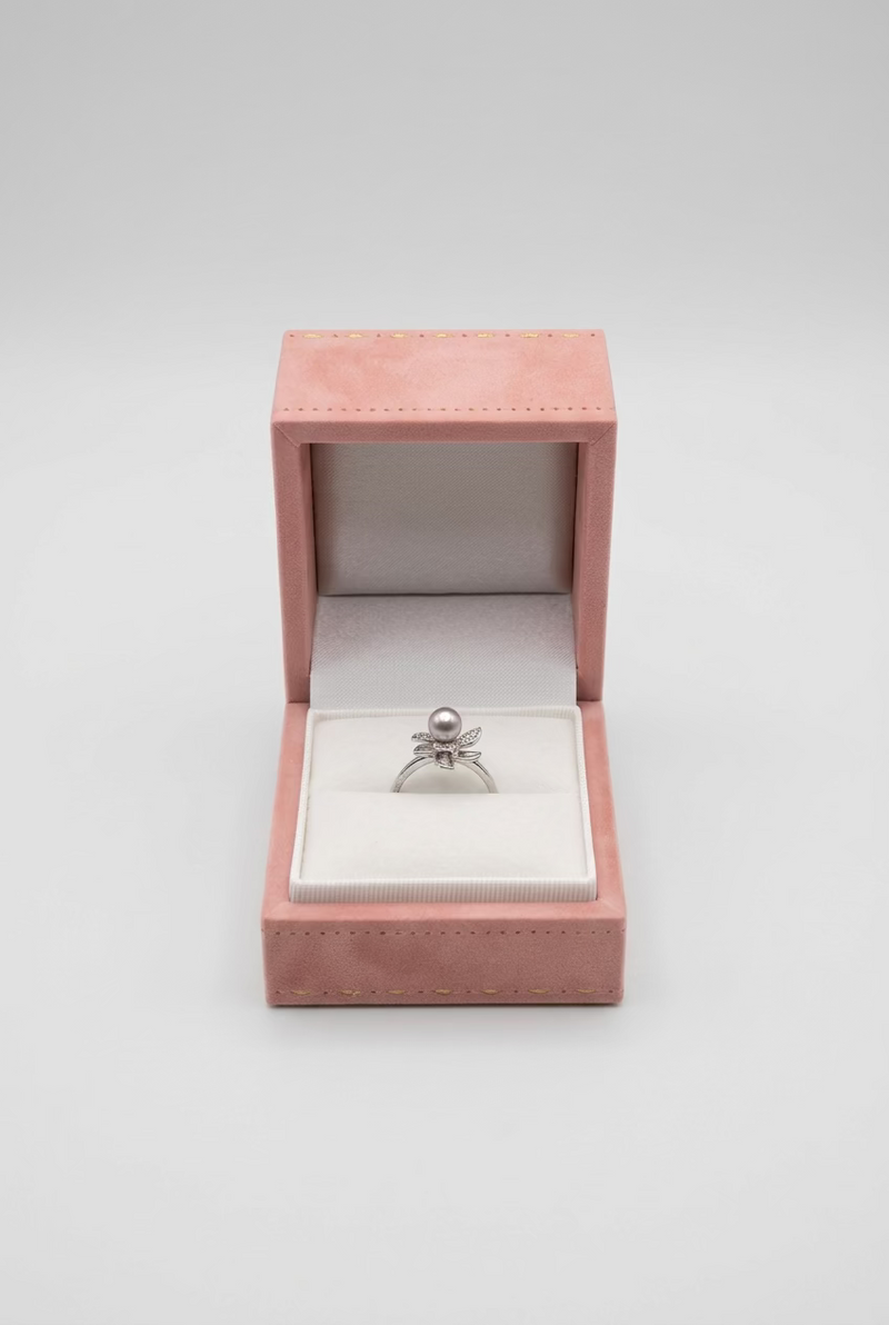 【The Zephyr】Spinable Four-Blade Windmill Akoya Pearl Adjustable Open Ring
