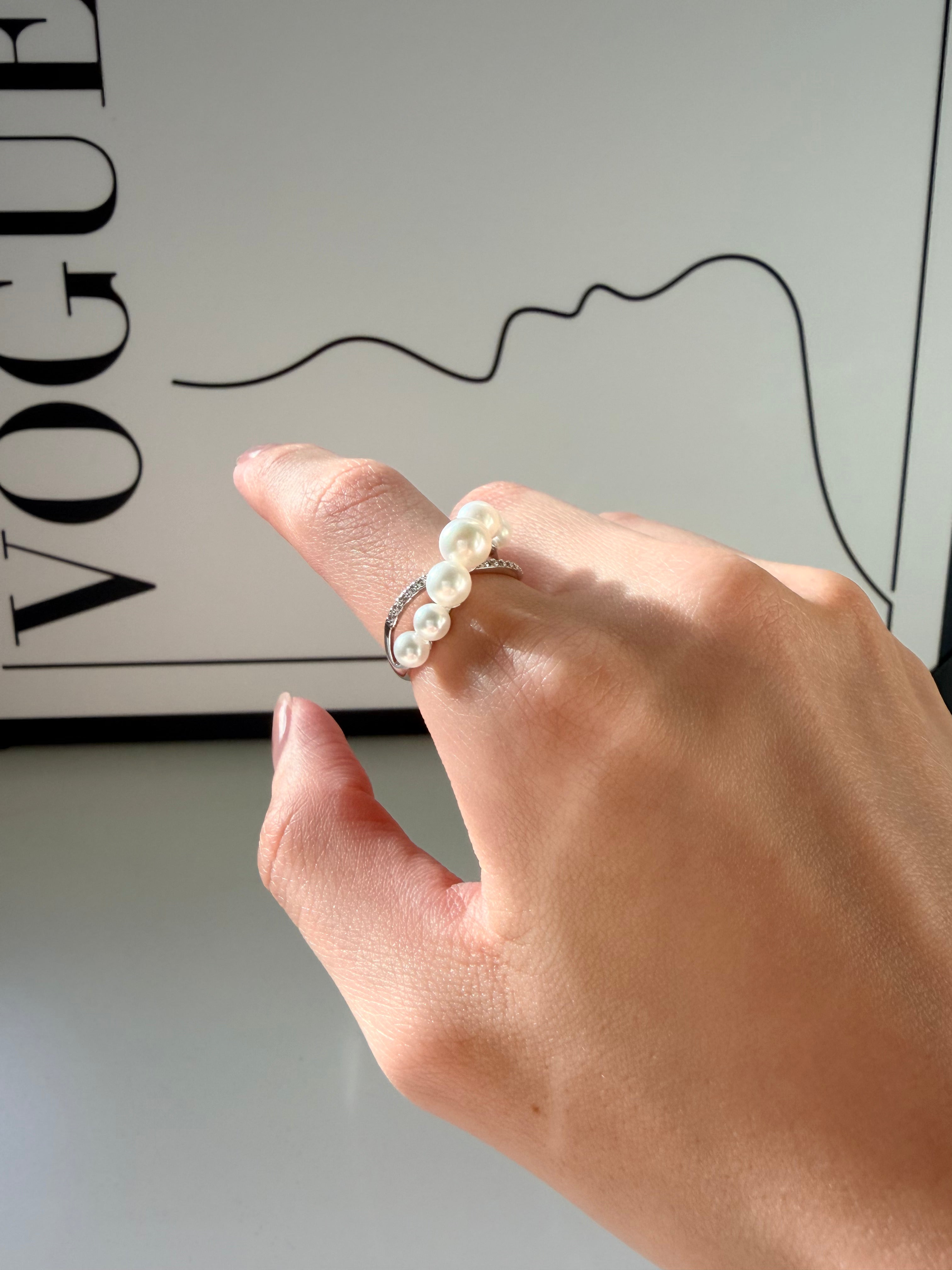 Freshwater multi-pearl cluster ring -model